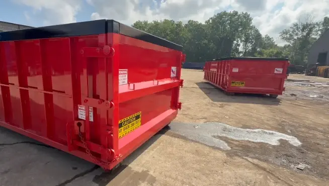 Dumpster placed at a residential property for cleanup